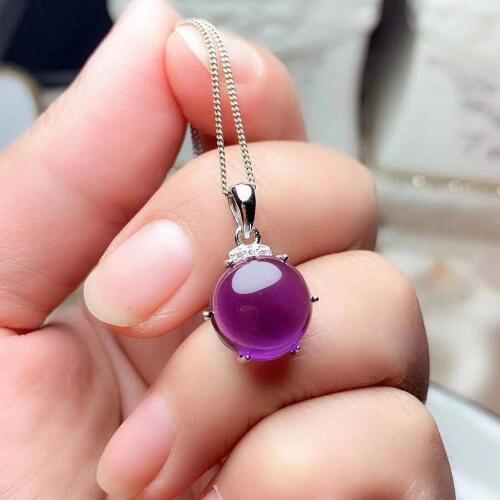 Amethyst pendant Free shipping Necklace pendant Natural amethyst pendants 925 sterling silver