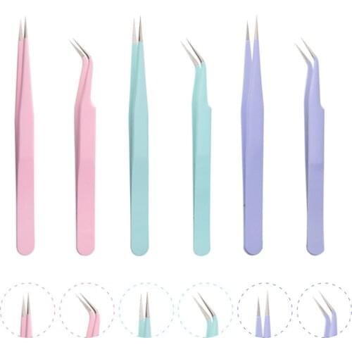 Excellent Quality Tweezers Bend+Straight New Stainless Steel Industrial Anti-static Cross Tweezers Sewing Accessories Tools