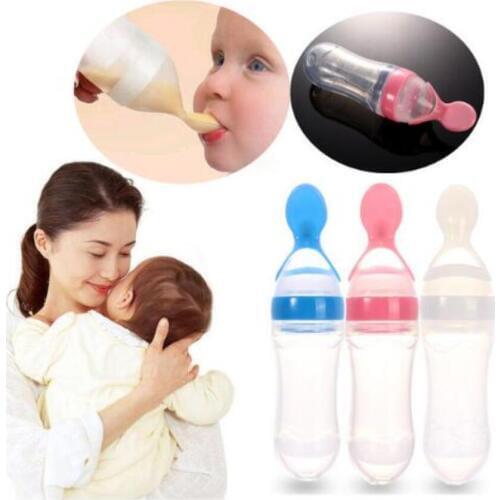 Food Supplement Feeder Safe Tableware Medicine Extrusion Tools Baby Squeezing Feeding Spoon Silicone Training Scoop Rice Cereal