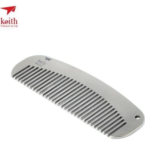 Keith Portable Travel Comb Pocket Hair Brush Comb Ultralight Outdoor Travel Essentials Scalp Massage Titanium Hairbrush Ti1731