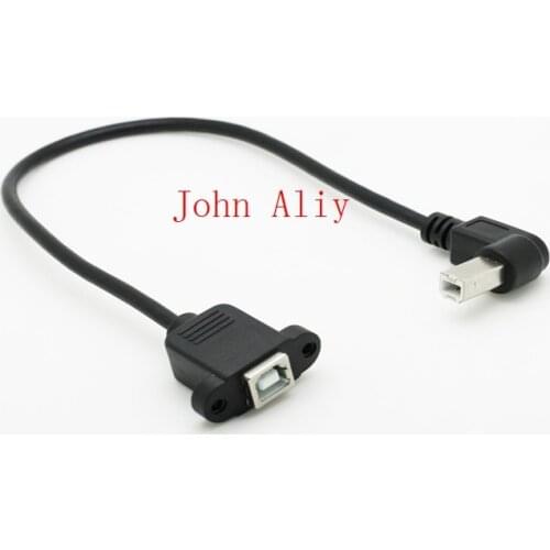 Brand new 90 degree right angled USB B Male to Female Panel Mount extension cable printer