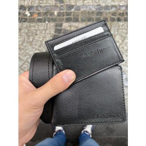 Captain & Polo Black Classic Men 'S Wallet Belt The Kartlıkl Elegant Set