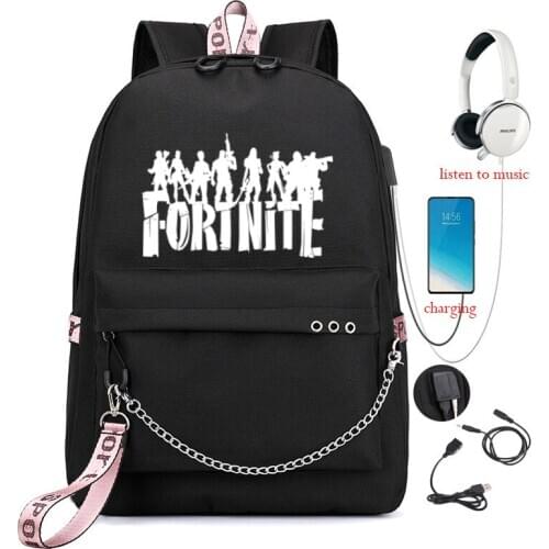Fortnite Laptop Usb Backpack Fortnite School Bag Rucksack USB Charge Men Backbag Travel Daypacks Male Leisure Backpack Mochila