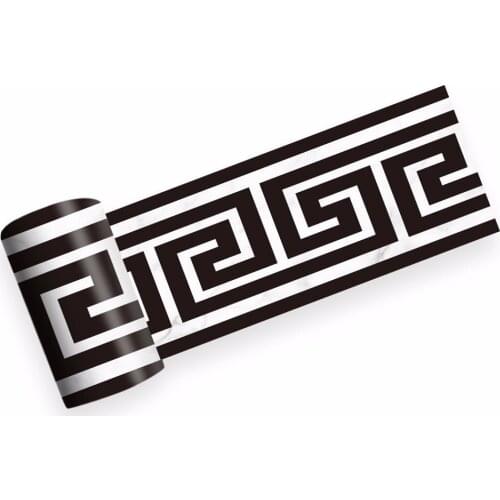 10*200cm Geometric Pattern Waist Lines Self -Adhesive Waterproof Removable Wall Border Stickers for Home Decoration