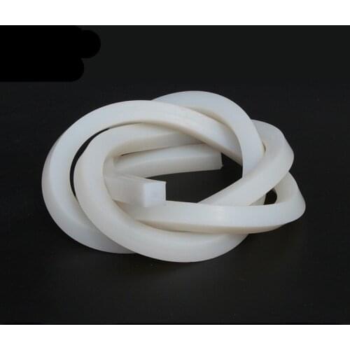 Silicone Rubber Sealed Strip Solid Square Gasket Flexible Waterproof Bars White 1Meter