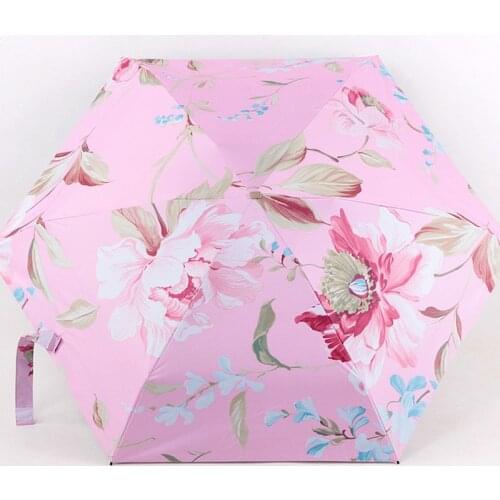 Five Folding Sun Umbrella Female Ultra Light Compact Mini Pocket Portable Folding Sunscreen UV Umbrella