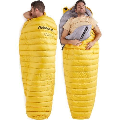 Naturehike Goose Down Sleeping Bag Winter Autumn 90% Goose Down Mummy Camping Hiking Backpack Sleeping Bags 300g Filling