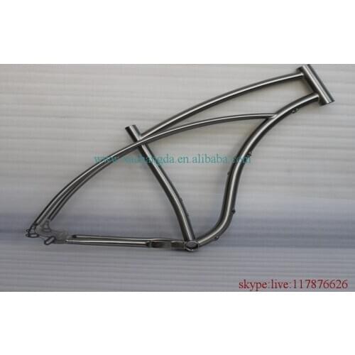 Titanium cruiser bicycle frame with 44mm head tube and special dropouts BSA thread BB shell CNC plate