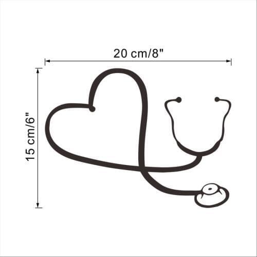 Creative Love Heart Stethoscope computer laptop wall sticker home decor doctor hospital office decoration car decals Cool Gift