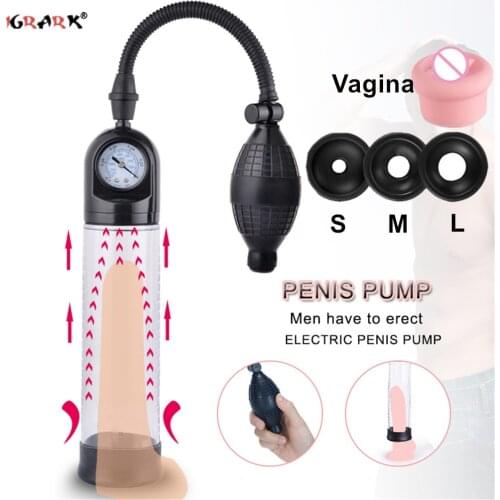 Penis Suction Vacuum Enlargement Pump Penis Glans Extender Enlarger Sex Toys for Men Adults Penis Extender Stretcher