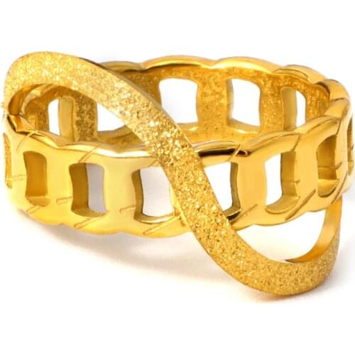 Vintage Desgin Hollow Rotating Ring Titanium Stainless Steel Men Rings Gold Color Couple Finger Rings Jewelry Woman Accessory