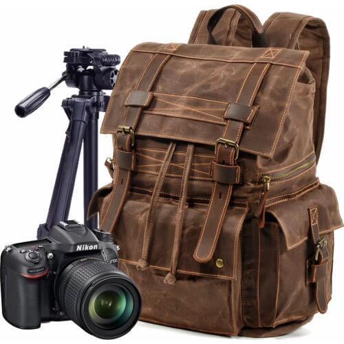 Batik Canvas Waterproof Photography Bag Outdoor Wear-resistant Large Camera Photo Backpack Men for Nikon/Canon/ Sony/Fujifilm