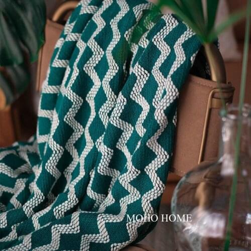 Nordic INS Knitted Woolen Blanket Sofa Decorative Blanket Bed End Scarf Yellow Towel Model Room Blankets and Throws