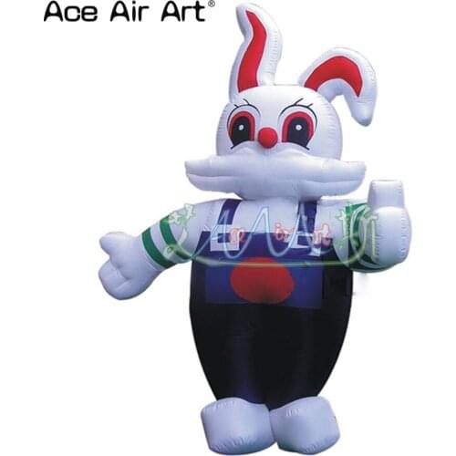 High quality inflatable white rabbit for easter decoration,inflatable white bunny in Rompers