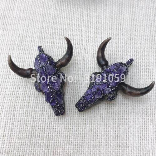 Jewelry purple crystal ox head fashion atmospheric gift pendant simple personality