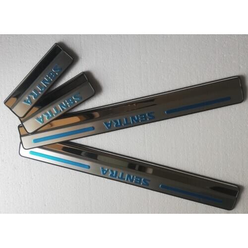 High quality stainless steel Mirror Car door cover outside door sill plate For Nissan Sentra 2012- 2019