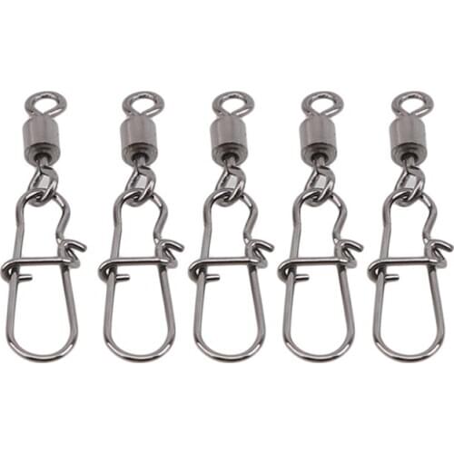 10 Pcs 7# 8# 10#12# Rolling Fishing Swivel With Nice Snap Sea Fishing Rolling Swivels Connector Carp Fishing Accessories