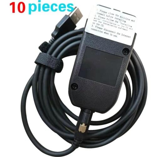 10 pieces 19.6 English Car Obd2 16pin Diagnostic Cable for Kline and CAN BUS Support Till 2019 Car ATMEGA162+16V8+FT232RQ
