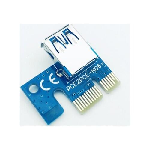 10PCS PCI 1X PCI-e X1 Riser 180 Degree Riser Card Adapter to USB For Riser 006 006C 007S 008S