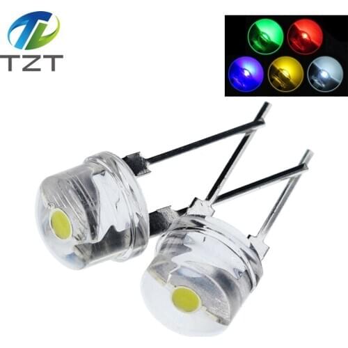 10PCS NEW F8 8mm 0.5W 3.0-3.2V Straw hat LED White Super bright LED lamp Wide Angle Transparent LED Lamp Strawhat LED