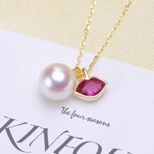 3Pcs/Lot Red Lip Pendant Chain Accessory S925 Sterling Silver Necklace Findings Women DIY Handmade Components