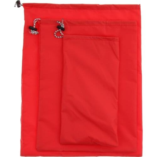 3Pcs Folding Drawstring Waterproof Storage Pouch Organize Bag Stuff Sack