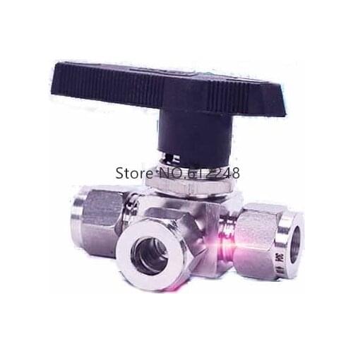 304 Ball Valve 3 Way Thread 4 6 8 10 12 14 16mm 1/8" 1/4" 3/8" 1/2" Adjustable needle valve Stainless steel