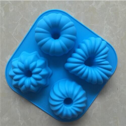 4 Even Different Flower-shaped Silicone Cake Mold Household Handmade Soap Tool XG755