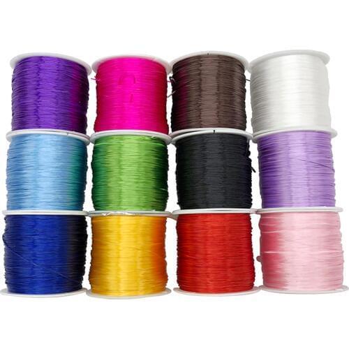 50M/Roll 0.8-1mm Color Flexible Elastic Crystal Line Rope Cord For Jewelry Making Beading Bracelet Wire Fishing Thread Rope