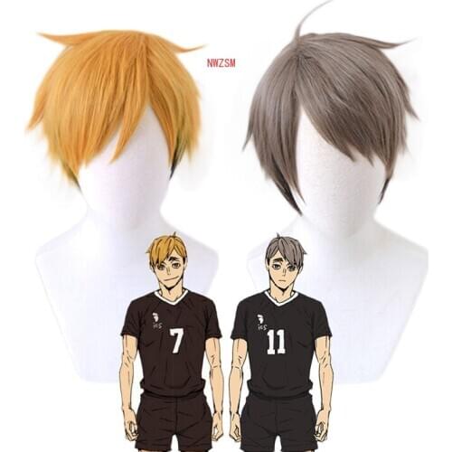 Anime Haikyuu!! Osamu Miya Atsumu Short Wig Cosplay Costume Heat Resistant Synthetic Hair Haikiyu Men Wigs