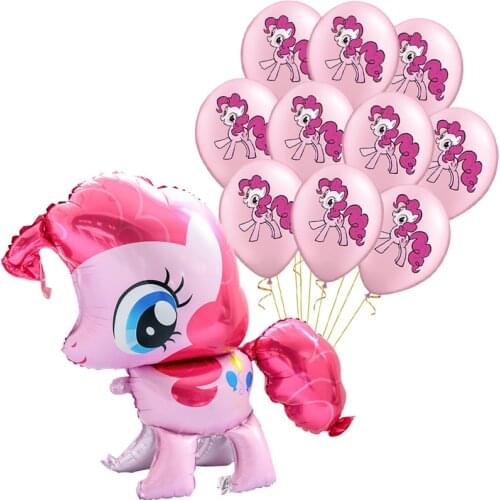Big Little Pony Foil Balloons Pink Horse Helium Air Latex Ballons Wedding Birthday Cartoon Animal Party Decor Kids Girls Toys