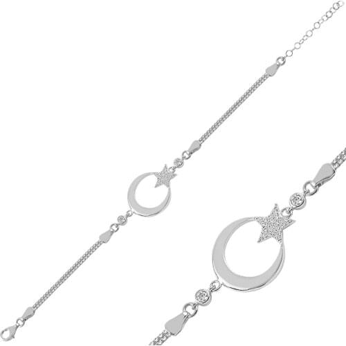 Silver Moon Star Bracelet