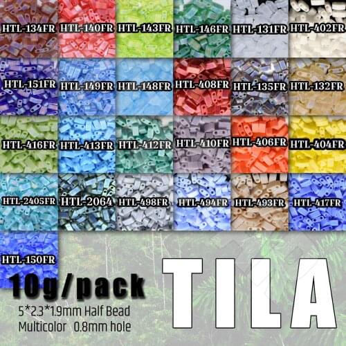 BLUESTAR Glass Beads Japanese Half Tila Beads For Miyuki beadwork clothing accessories Handmade jewelry 10grams/lot