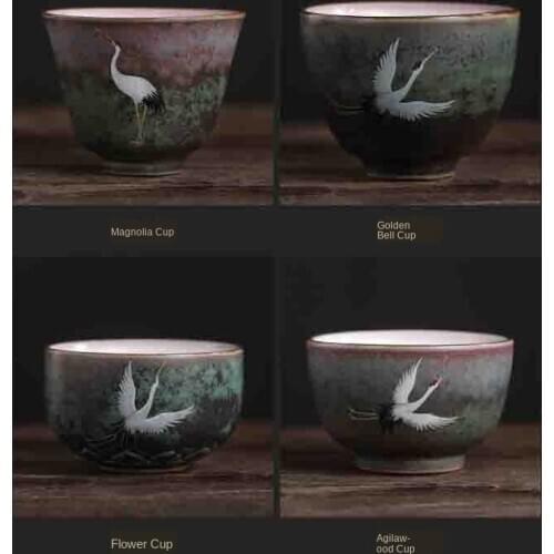 Rui Ching Cheung Crane Tea Cup Handmade Stoneware Kiln Baked Retro Teacup Personal Master Cup Cup Teacups Tea