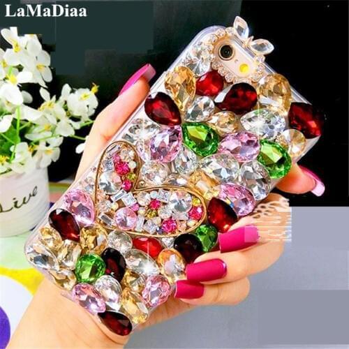LaMaDiaa 3D Bling Crystal Soft Back Cover For iPhone X XS MAX XR SE 6 7 8 Plus 12 11 Pro MAX Rhinestones Top Quality Phone Cases