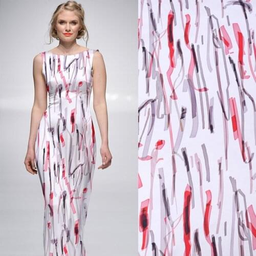 Digital Printing Inkjet Silk Stretch Satin Fabric High-definition Garment Dress Fabric Sewing Material Home Textile Cloth