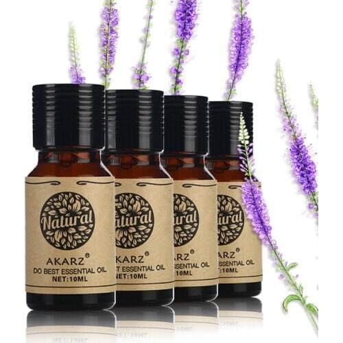 AKARZ Laurel Narcissus Cumin Ylang Ylang Essential Oil for Aromatherapy Massage Spa Bath Skin Face Care 10ml*4