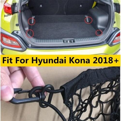 Yimaautotrims Fit For Hyundai Kona 2018 2019 2020 Elastic Rear Trunk Cargo Storage Organizer Luggage Net Holder Cover Kit