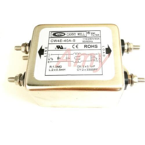 Power EMI filter CW4E 40A single-phase S AC 220V purification anti-jamming