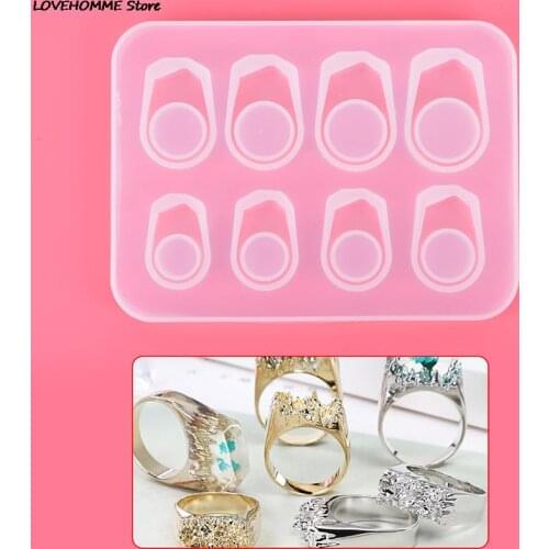 14 Hole Rings Mold Collection Handmade DIY Making Ring Jewelry Silicone Mold Crystal Epoxy Mould Epoxy Resin For Jewelry Making