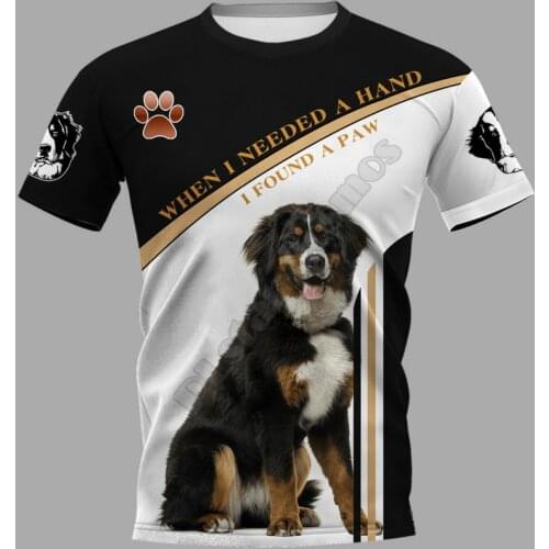 Bernese Mountain Dog 3D printed T-shirt mens summer casual short-sleeved T-shirt 2021 new mens trendy fashion all-match