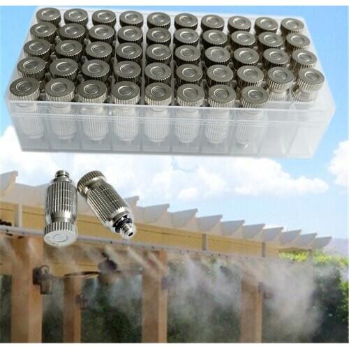 H62 Free Shipping High Pressure 3/16" Thread Misting Nozzles Brass Nickel Anti Drip Fogging Sprayers Cooling Humidify Sprinklers