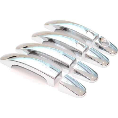 For Ford KUGA ESCAPE 2013 2014 2015 Car Chrome Door Handle Cover Trim with 1 Keyhole2 Samrt Key Holes Car Accessory