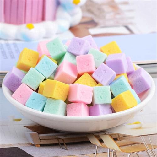 Julie Wang 20PCS Resin Square Candy Charms Artificial Food Random Mixed Pendants Jewelry Making Accessory Home Decor