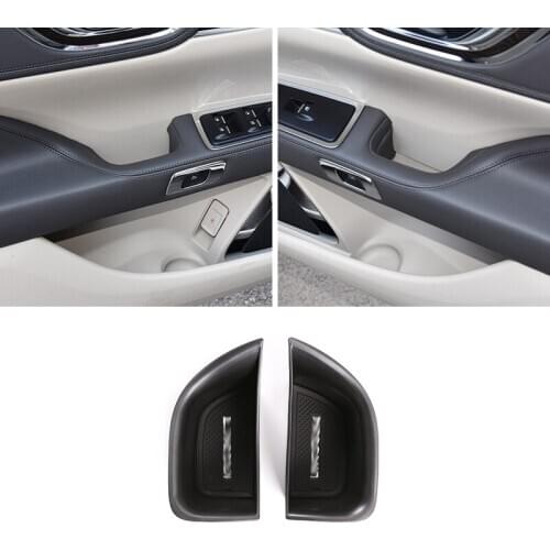2 Pcs Black For LINCOLN CONTINENTAI 2018 2019 Plastic Front Doors Storage Box Car Accessories Mat with Logo