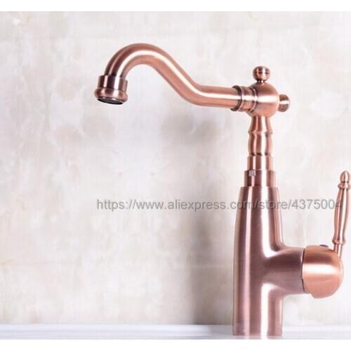 Bathroom sink faucet cold and hot bathroom faucet Antique Red Copper water mixer tap brass basin faucet mixer Nnf131
