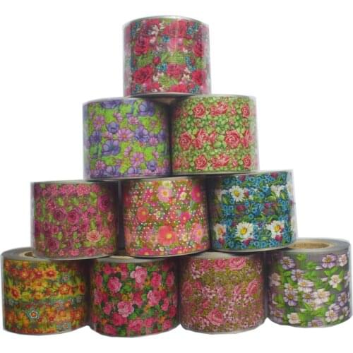 10Roll Flower Leaf Nail Foils Stickers Set for Nail Art Decoration Rose Manicure Decals Transfer Slide Wraps Accessories 50M*4CM