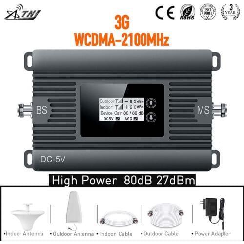 New product! High Power 3G 2100mhz repeater signal amplifier 3G WCDMA cell phone cellular signal booster full set
