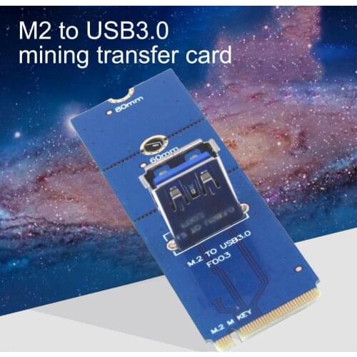 Plug Play Compact M.2 NGFF to USB 3.0 PCI-E X4 Adapter Card for Mining