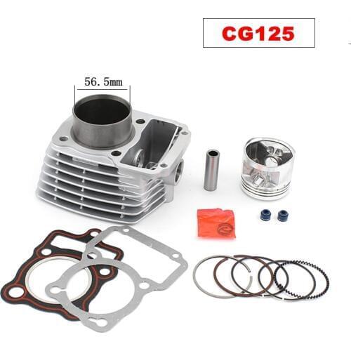 Free shipping for Honda motorcycle parts CG125 cylinder assembly ZJ125 cylinder piston ring gasket 56.5mm cg 125 sleeve assembly